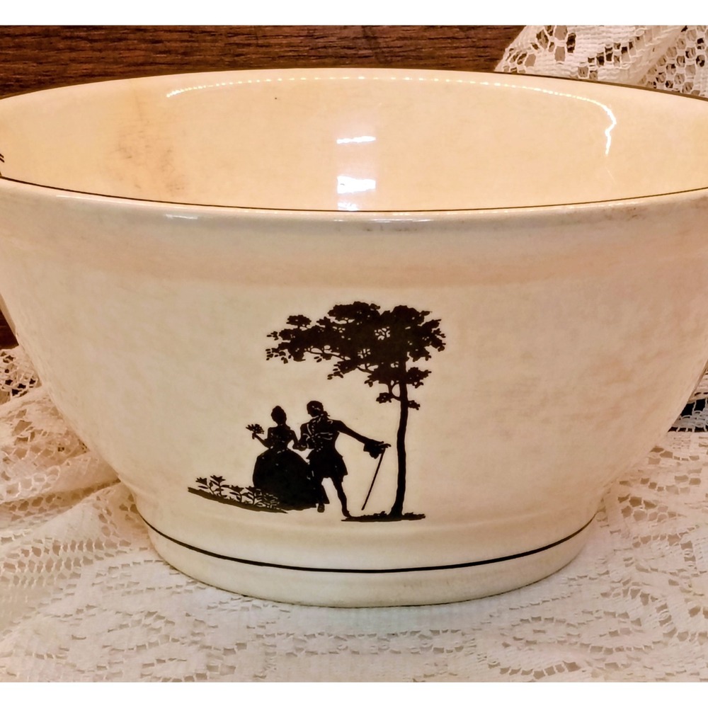 Vintage Harker Pottery Hotoven Silhouette Mixing Bowl 10 Inch Colonial‎ Garden